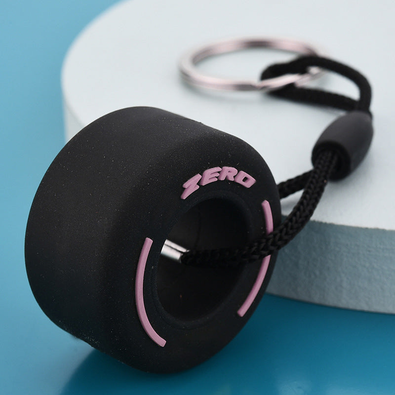 Wholesale PVCSoft Rubber Tires Creative Car Key Fob